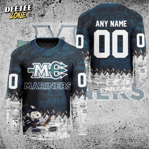 ECHL Maine Mariners Peanuts 75th Anniversary Premium Hockey Jersey