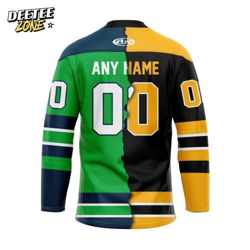 ECHL Maine Mariners Personalized Mix Design Lace-Up Hockey Jersey