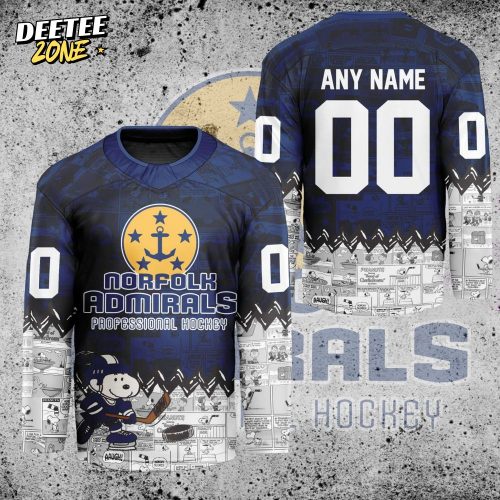 ECHL Norfolk Admirals Peanuts 75th Anniversary Premium Hockey Jersey