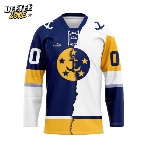 ECHL Norfolk Admirals Personalized Mix Design Lace-Up Hockey Jersey