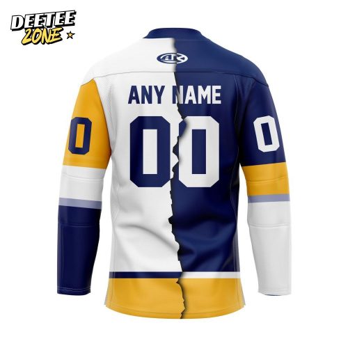 ECHL Norfolk Admirals Personalized Mix Design Lace-Up Hockey Jersey