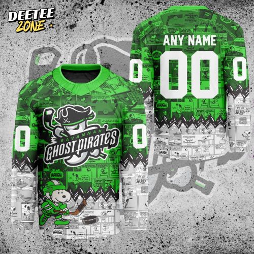 ECHL Savannah Ghost Pirates Peanuts 75th Anniversary Premium Hockey Jersey