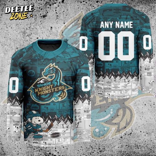 ECHL Tahoe Knight Monsters Peanuts 75th Anniversary Premium Hockey Jersey