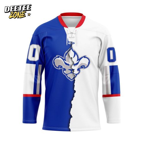 ECHL Trois-Rivières Lions Personalized Mix Design Lace-Up Hockey Jersey