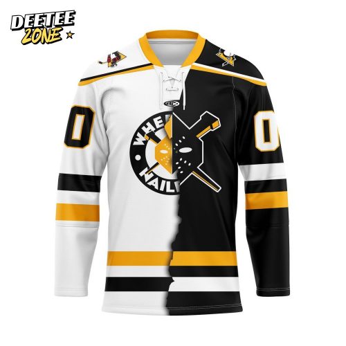 ECHL Wheeling Nailers Personalized Mix Design Lace-Up Hockey Jersey