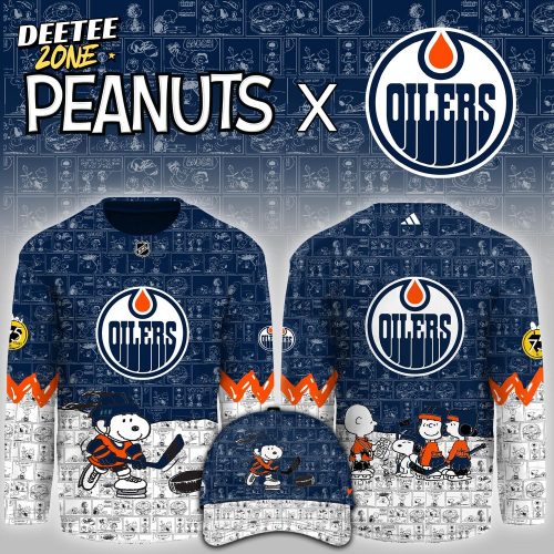 Edmonton Oilers x Peanuts 75 Years Anniversary Limited Hockey Jersey