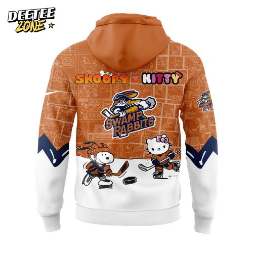 Greenville Swamp Rabbits Snoopy x Hello Kitty Hoodie – Exclusive Design