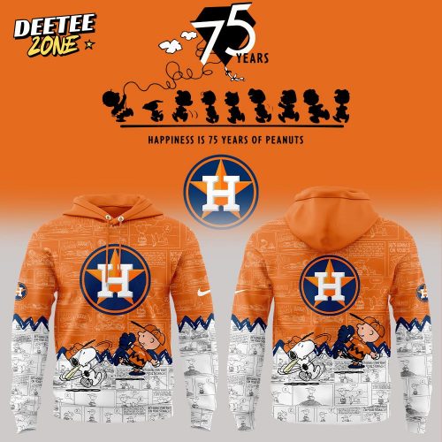 Houston Astros 75th Anniversary of Peanuts Orange Hoodie