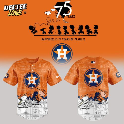 Houston Astros 75th Anniversary of Peanuts Orange Jersey