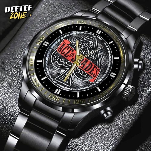 Limited Edition Mth Leather Ace of Spades Stainless Steel Watch