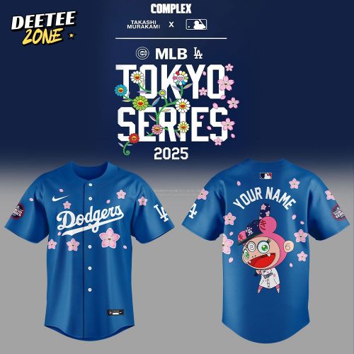 Los Angeles Dodgers Takashi Murakami x MLB World Tour Tokyo Series Blue Custom Name For Fans Jersey