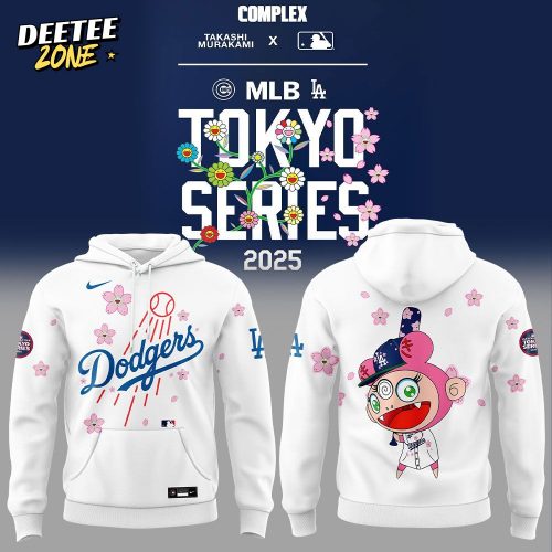 Los Angeles Dodgers Takashi Murakami x MLB World Tour Tokyo Series Whrite V6 Hoodie