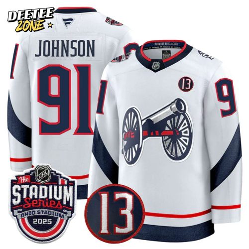 Men’s Columbus Blue Jackets 2025 Stadium Series Johnny Gaudreau Premium Jersey