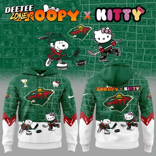 Minnesota Wild Snoopy x Hello Kitty Hoodie – Exclusive Design