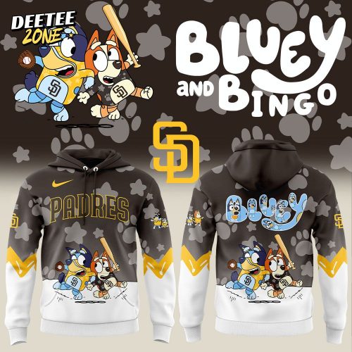 San Diego Padres Bluey and Bingo Brown Hoodie