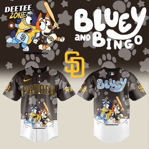 San Diego Padres Bluey and Bingo Brown Jersey