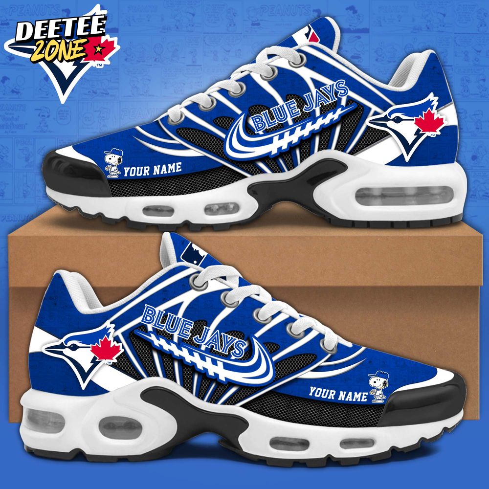 Toronto Blue Jays 75th Anniversary of Peanuts Snoopy Personalized Air Max Shoes Toronto Blue Jays 75th Anniversary of Peanuts Snoopy Personalized Air Max Shoes