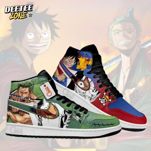 Zoro and Luffy Air Jordan 1 Sneakers Anime Mixed Manga