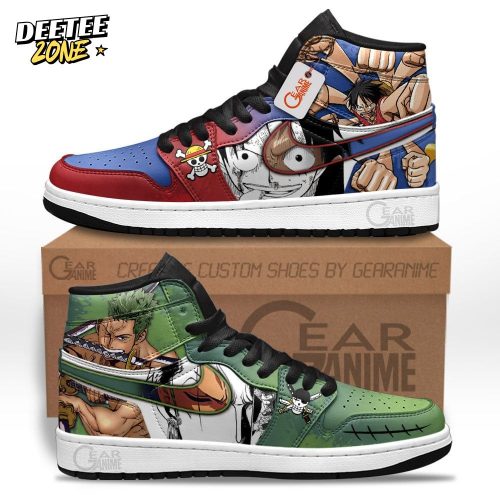 Zoro and Luffy Air Jordan 1 Sneakers Anime Mixed Manga