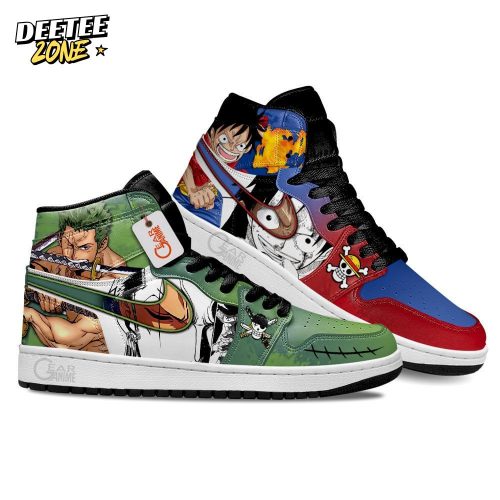 Zoro and Luffy Air Jordan 1 Sneakers Anime Mixed Manga