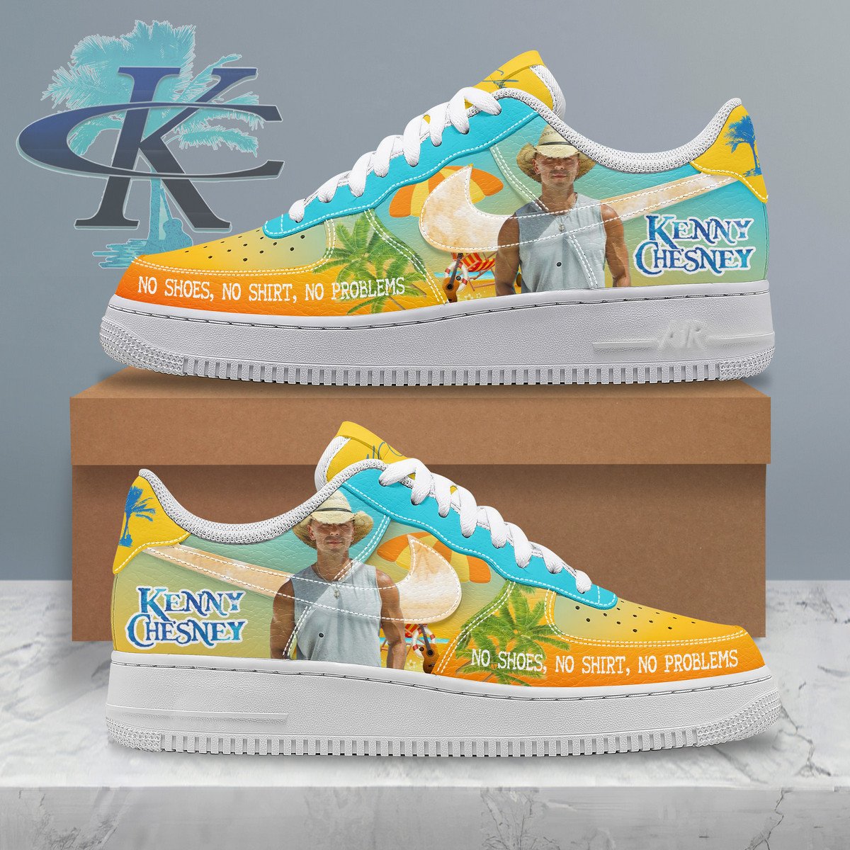 Kenny Chesney "No Shoes, No Shirt, No Problems" Air Force 1 Sneaker Kenny Chesney "No Shoes, No Shirt, No Problems" Air Force 1 Sneaker