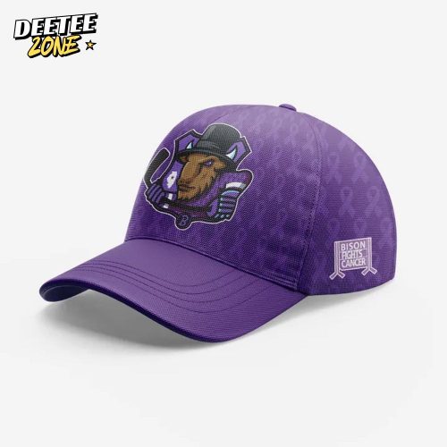 Bloomington Bison Hockey Fights Cancer Jersey Cap 2025