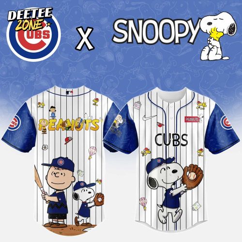 Chicago Cubs MLB 75th Anniversary of Peanuts Snoopy Special Edition Combo Baseball Jersey Cap 2025
