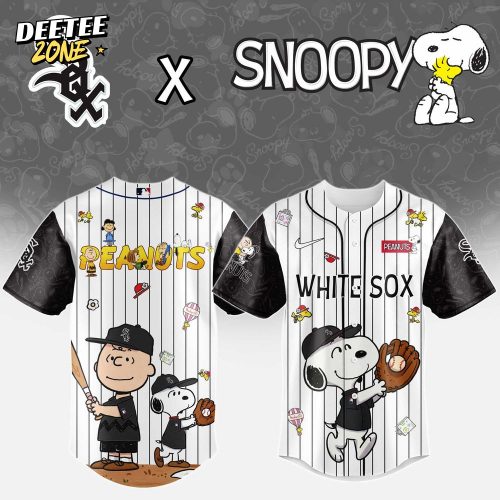 Chicago White Sox MLB 75th Anniversary of Peanuts Snoopy Special Edition Combo Baseball Jersey Cap 2025
