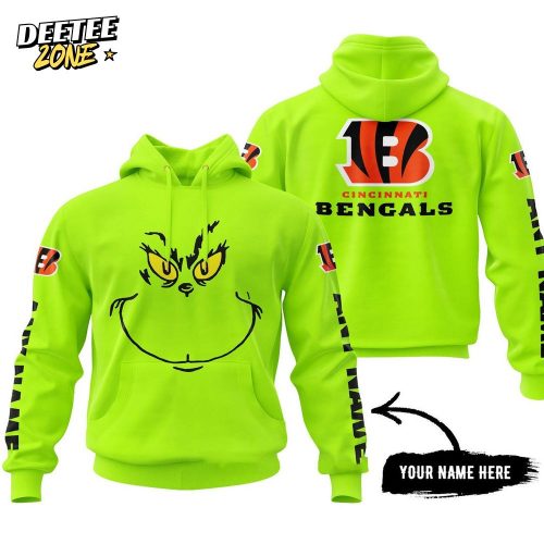 Cincinnati Bengals x Grinch Special Green Design Custom Hoodie