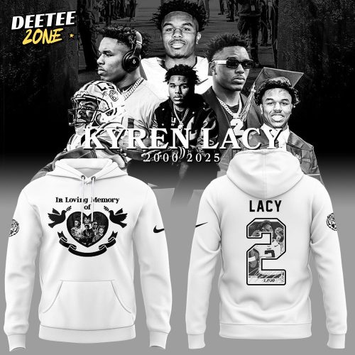 Limited Edition LSU In Loving Memory Of Kyren Lacy White Hoodie Cap Jogger