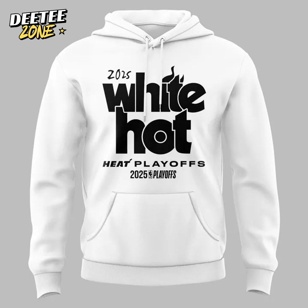 Miami Heat "White Hot" Heat Playoffs White Hoodie Miami Heat "White Hot" Heat Playoffs White Hoodie