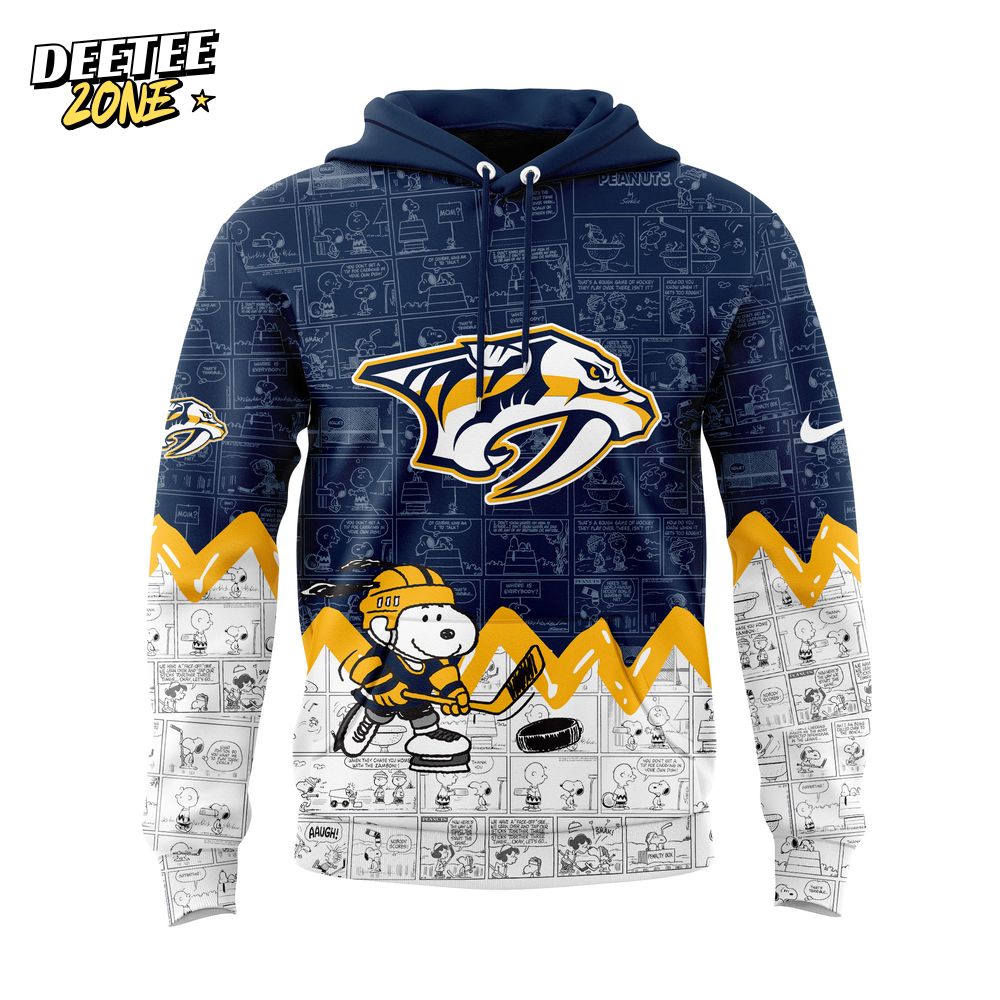 Nashville Predators NHL Anniversary of Peanuts Hoodie Nashville Predators NHL Anniversary of Peanuts Hoodie