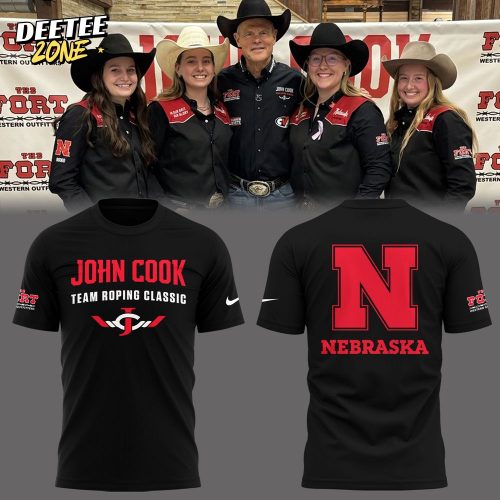 Nebraska Basketball Limited John Cook Roping Classic Black T-Shirt Cap Jogger