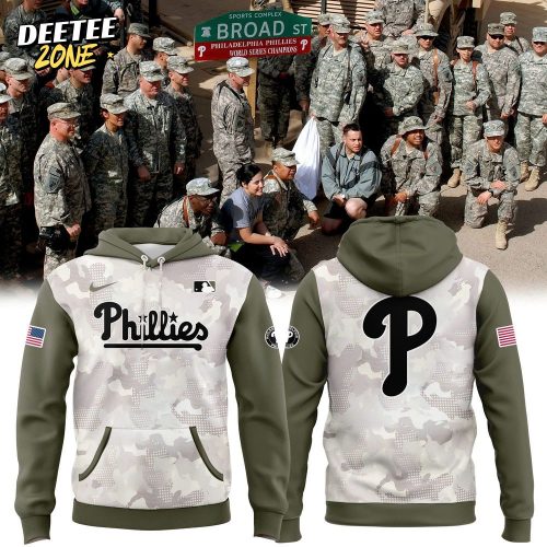 Philadelphia Phillies 2025 Armed Forces Day Camo Hoodie