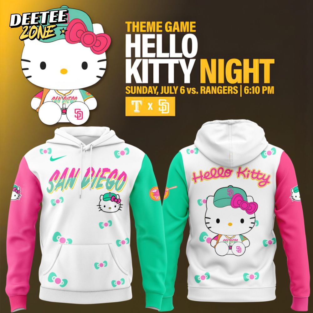 San Diego Padres x Hello Kitty Night New Hoodie San Diego Padres x Hello Kitty Night New Hoodie