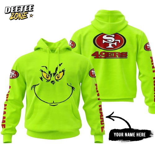 San Francisco 49ers x Grinch Special Green Design Custom Hoodie