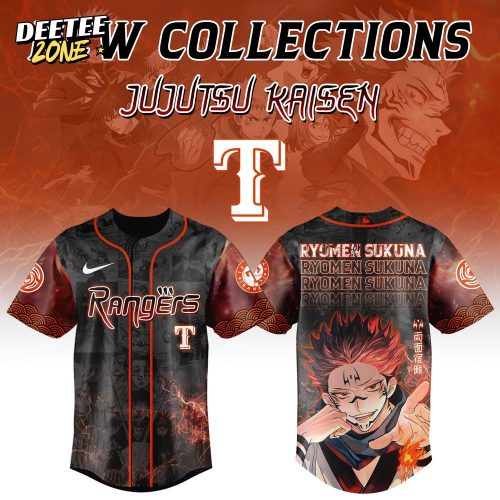 Texas Rangers x Ryomen Sukuna Jujutsu Kaisen Night Special Edition Baseball Jersey