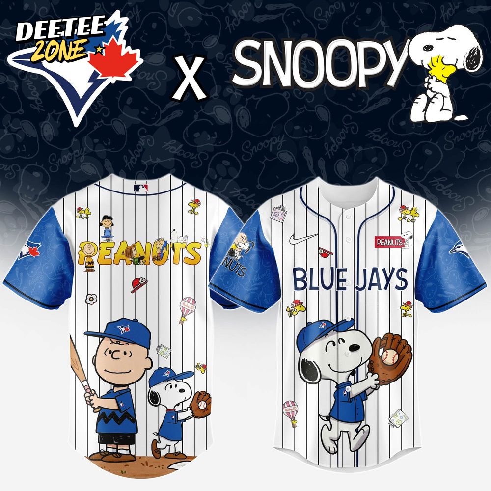 Toronto Blue Jays MLB 75th Anniversary of Peanuts Snoopy Special Edition Combo Baseball Jersey Cap 2025 Toronto Blue Jays MLB 75th Anniversary of Peanuts Snoopy Special Edition Combo Baseball Jersey Cap 2025