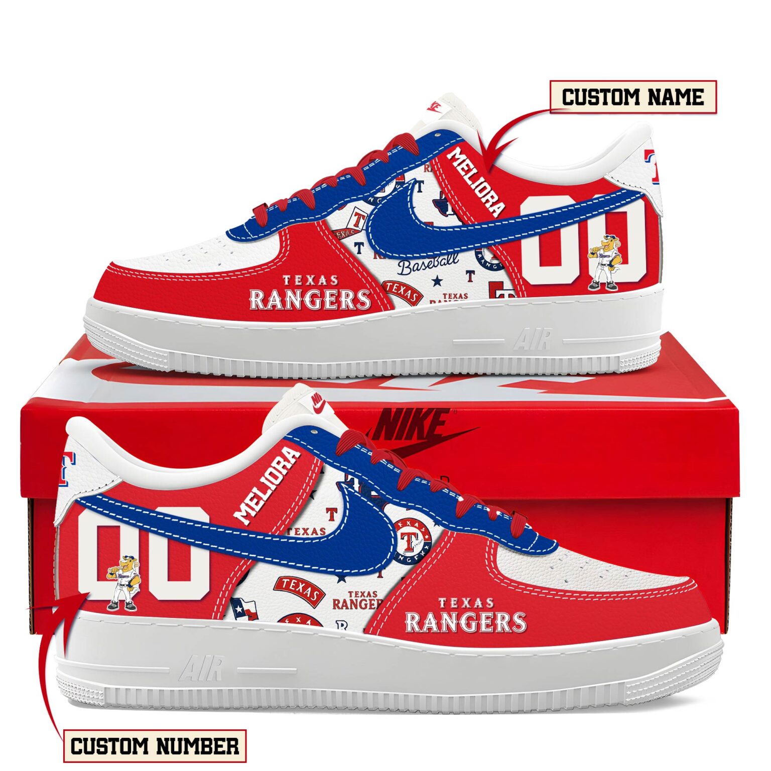 Limited Edition Texas Rangers New AF1 SNEAKER Limited Edition Texas Rangers New AF1 SNEAKER