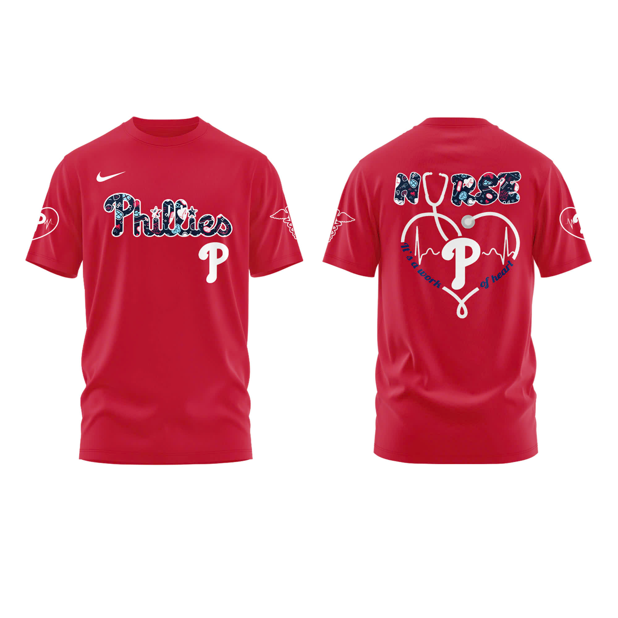 Philadelphia Phillies Nurses Night Combo Tshirt Philadelphia Phillies Nurses Night Combo Tshirt