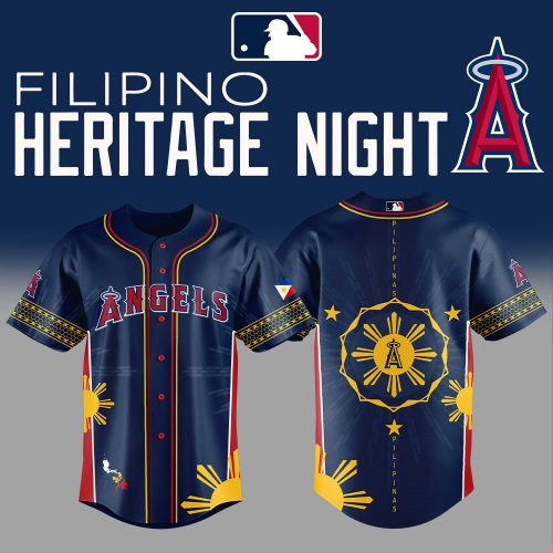 Los Angeles Angels Filipino Heritage Night Special Navy Baseball Jersey