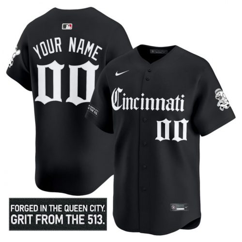 Cincinnati Reds ‘Gothic Queen City Edition’ Personalied Baseball Jersey