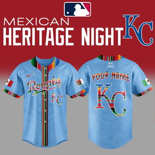 Kansas City Royals Mexican Heritage Night Personalized Baseball Jersey