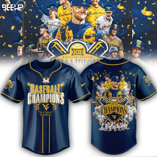 West Virginia Mountaineers Baseball Big 12 Champions 2025 Jersey