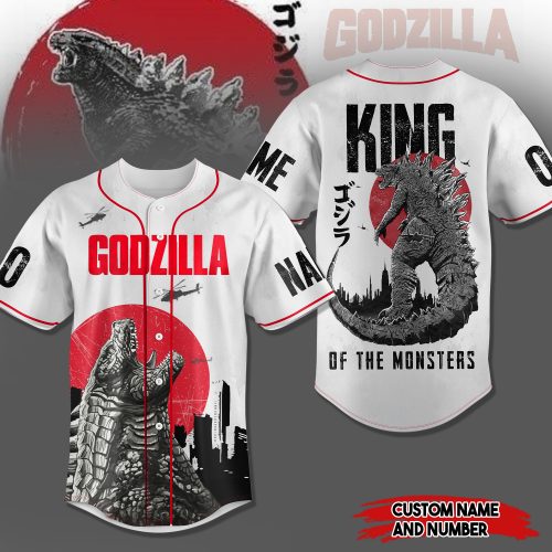 Godzilla King Of The Monters Hey Dude Shoes Custom Baseball Jersey