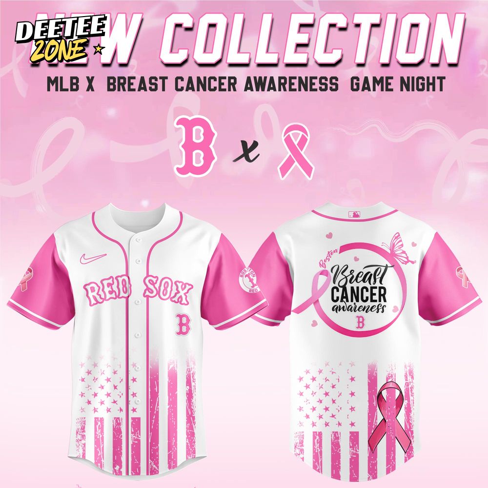 Boston Red Sox X Breast Cancer Awareness Game Night Baseball Jersey Boston Red Sox X Breast Cancer Awareness Game Night Baseball Jersey