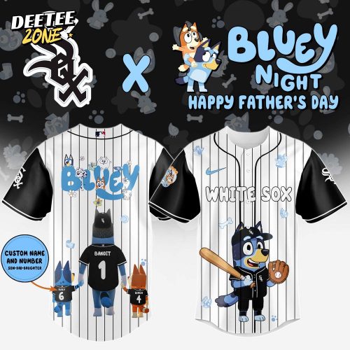 Chicago White Sox Happy FatherÃ¢ÂÂs Day X Bluey Baseball Jersey