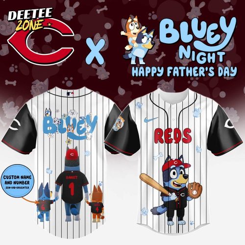 Cincinnati Reds Happy Father’ Day X Bluey Baseball Jersey