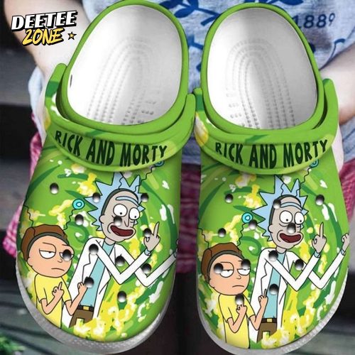 Green Rick And Morty Crocs Clogs Shoes