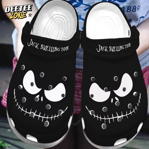 Halloween Jack Skellington Black Crocs Clogs Shoes
